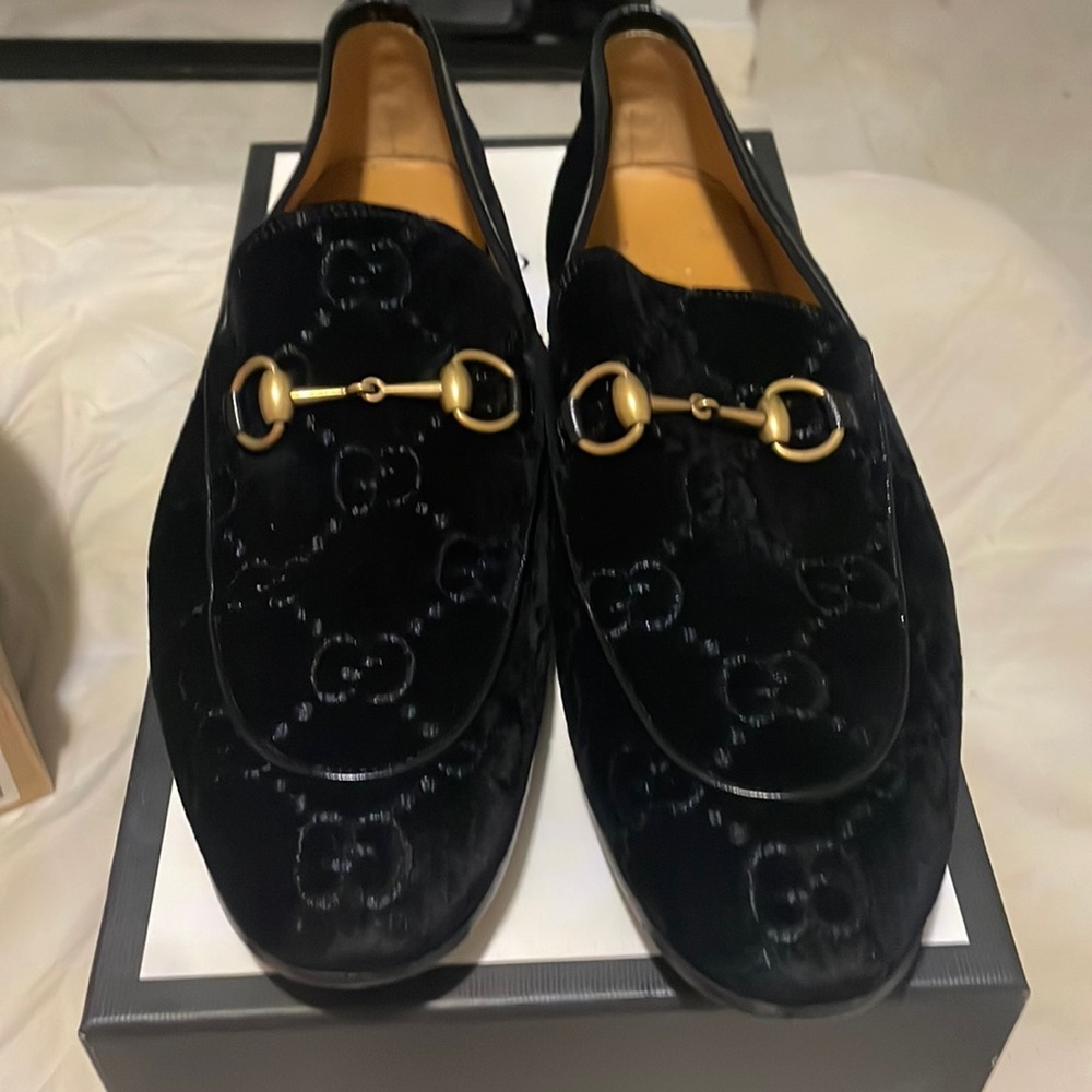 Gucci Jordaan GG velvet loafer